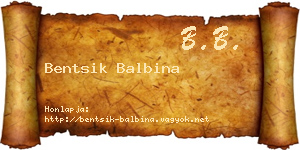 Bentsik Balbina névjegykártya